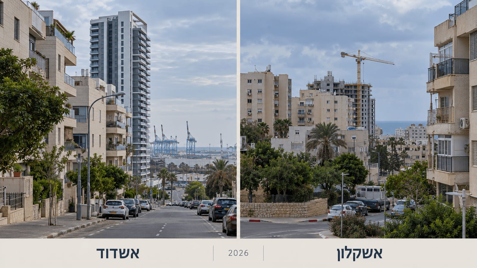 אשדוד ואשקלון 2026: מחירי דירות נמוכים מהמרכז וסימני התאוששות בחוף הדרומי