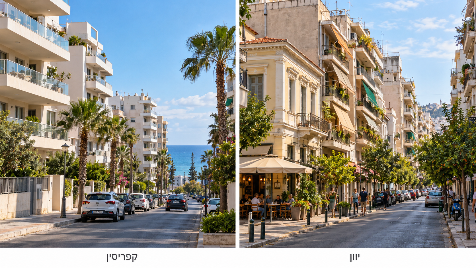 השקעה בנדל״ן בקפריסין וביוון: יתרונות, מיסוי וסיכונים למשקיעים ישראלים