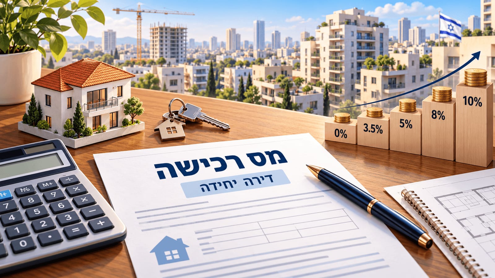 מס רכישה על דירה יחידה 2026: המדרגות, דוגמאות חישוב ומי נחשב בעל דירה יחידה